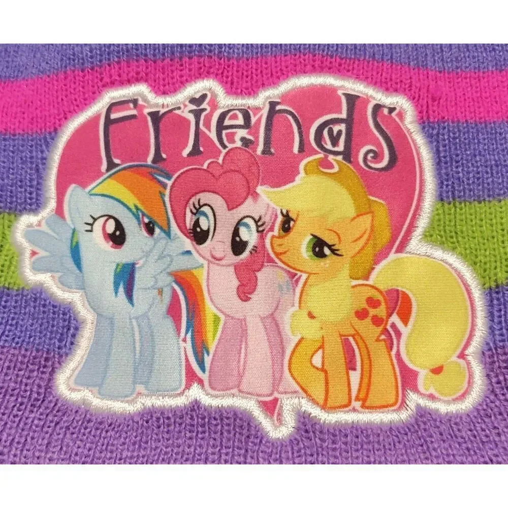 MY LITTLE PONY Friends Tobbogan hat Hasbro Rainbow colors Stitched patch